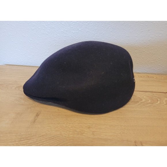 Beret Champs Elysees Paris made in Italy 100 % Wool  Black Sz 57 Driving Cap Hat - Picture 2 of 6